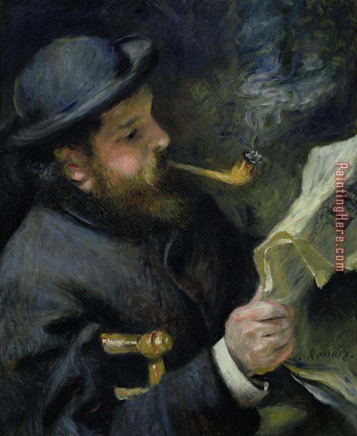 Pierre Auguste Renoir Claude Monet reading a newspaper